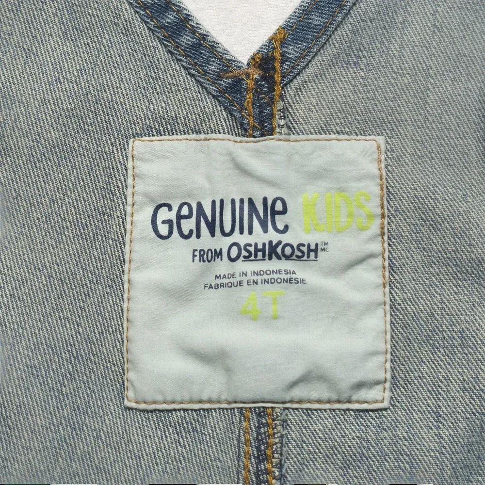 Oshkosh Denim Overalls Toddler 4T Blue Carpenter Utility Bib